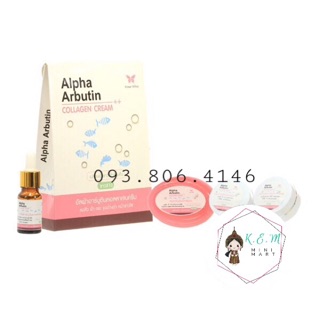 Set Bộ Dưỡng Trắng Da ALPHA ARBUTIN Collagen Cream Dành Cho Da Mặt - Thái Lan