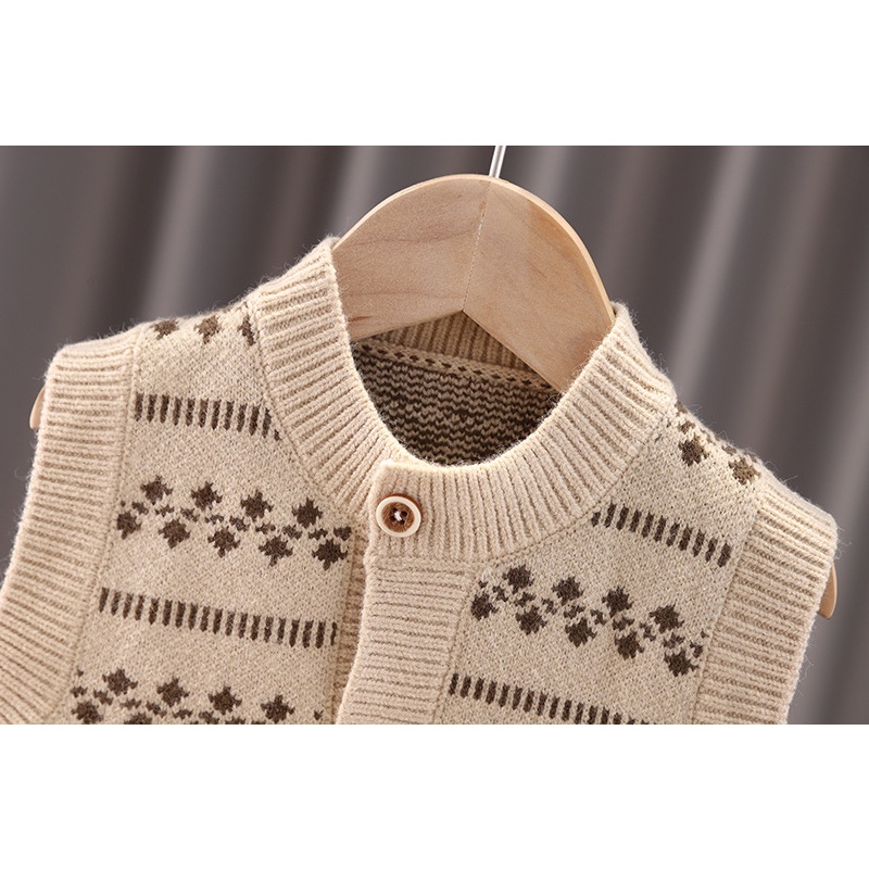 Sét 3 món áo ghi-lê len, áo sơ mi và quần kaki cho bé trai hàng loại 1 siêu đẹp