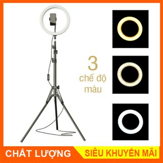 [HÀNG LOẠI 1] Bộ Đèn LiveStream 26cm Hỗ Trợ Ánh sáng Chụp Ảnh, Make Up Trang Điểm. 3 Chế Độ Sáng