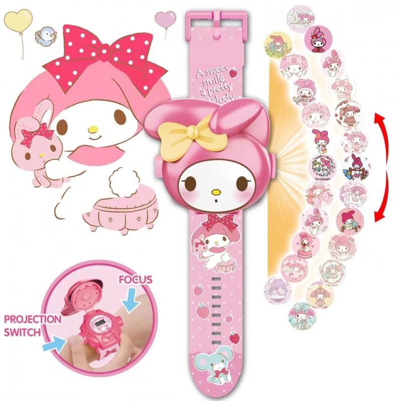 SANRIO Đồng Hồ Chiếu Hoạt Hình Cinnamoroll Melody Hello Kitty Đáng Yêu Dành Cho Trẻ 24 Tuổi