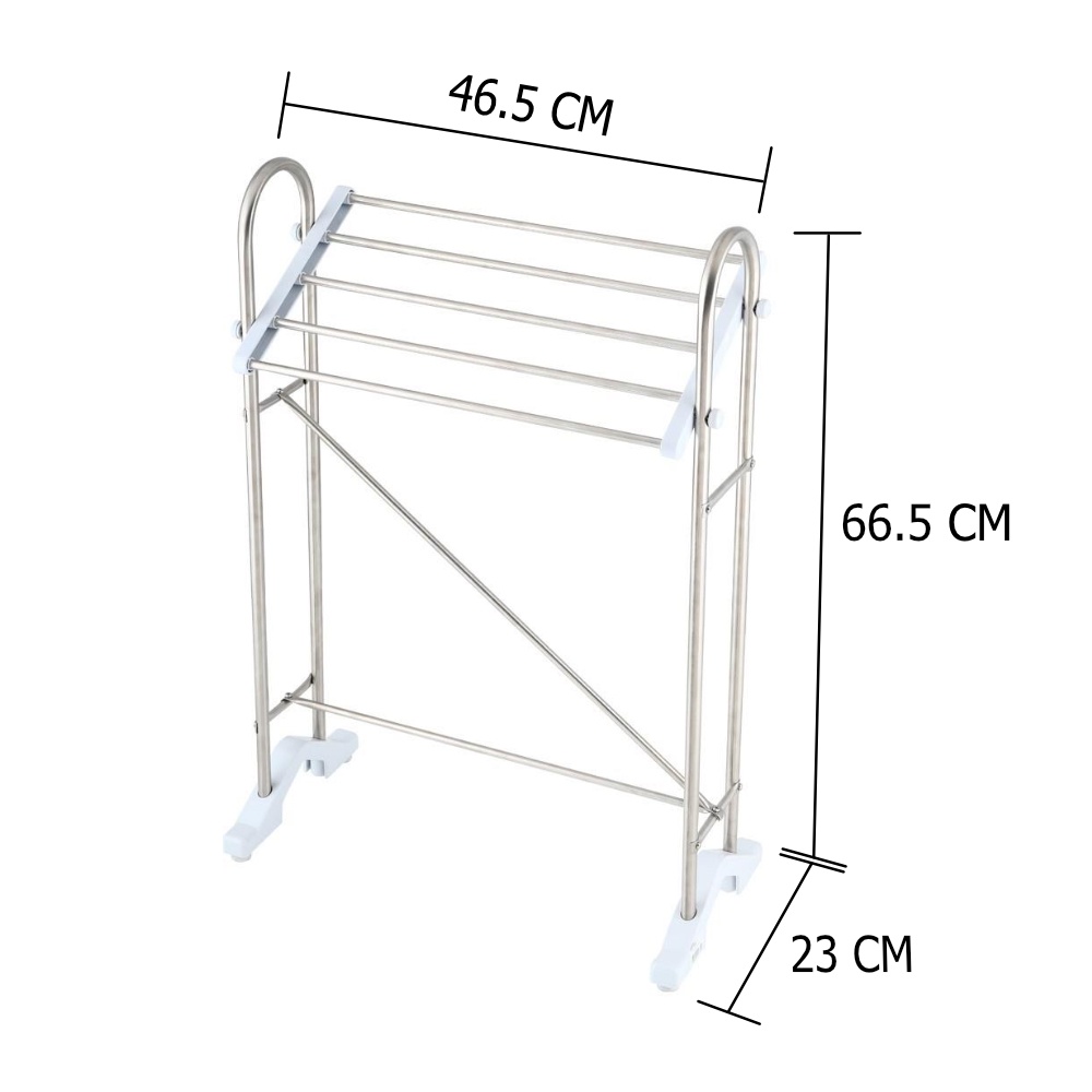 HomeBase PLIM Sào phơi khăn bằng thép không gỉ 4 chân nhựa chống trượt Thái Lan W46.5xH66.5xD23cm