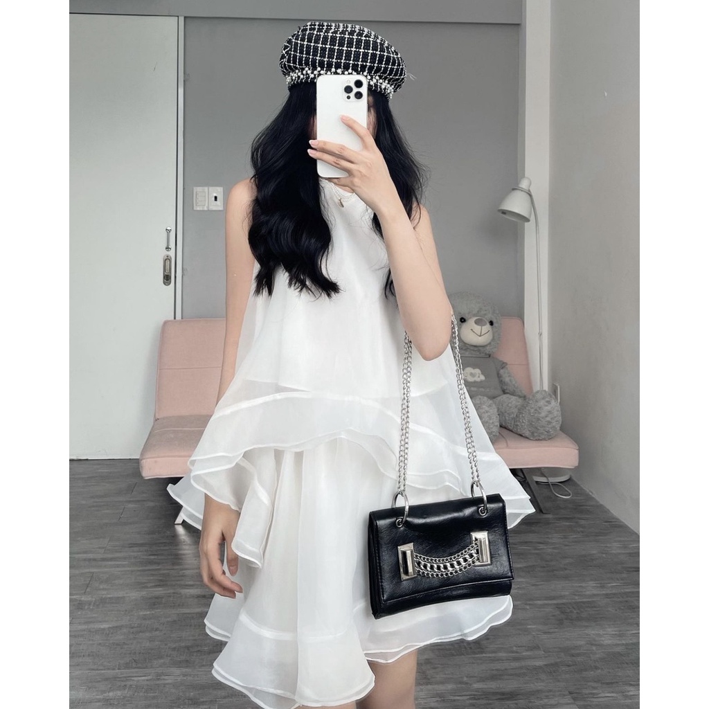 ĐẦM VÁY ĐUÔI CÁ VOAN BÈO TẦNG TƠ ORGANZA ÁNH KIM ⚡HỎA TỐC⚡BỒNG BỀNH, TIỂU THƯ - MEOINDAHOUSE