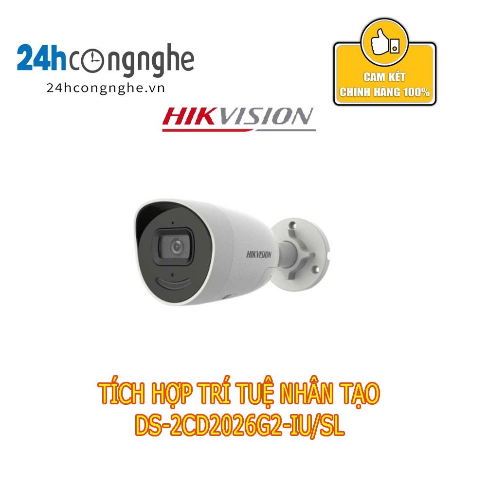 Camera IP AcuSense thân trụ 2MP HIKVISION DS-2CD2026G2-IU/SL