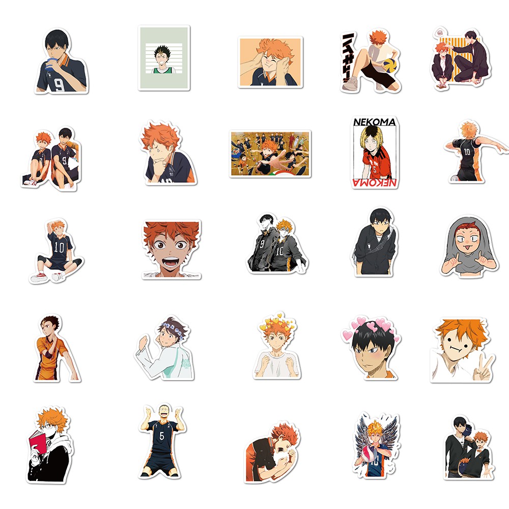 Set 50 Nhãn Dán Hình Haikyuu Phong Cách Nhật Bản Dùng Trang Trí Độc Đáo