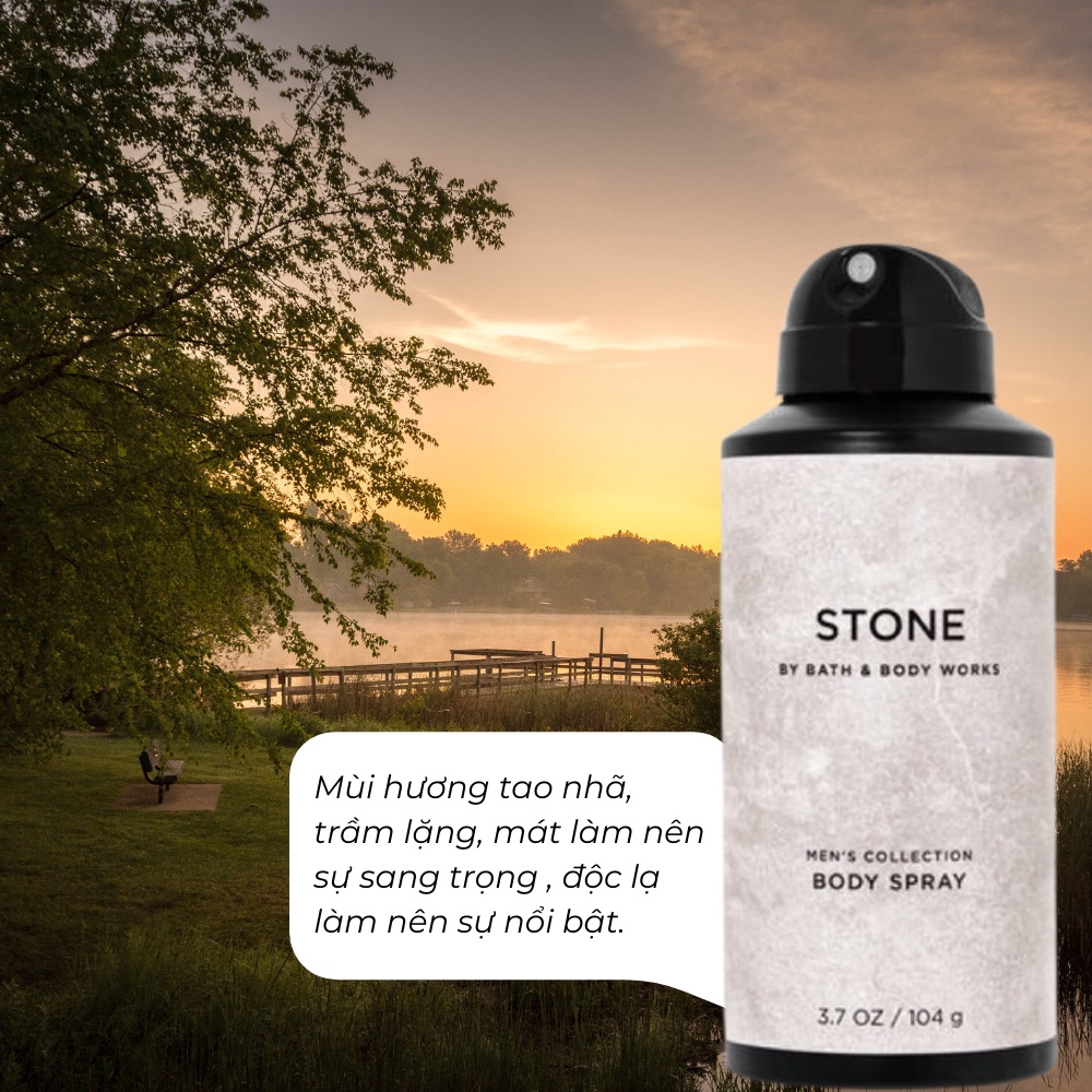 Xịt Thơm Toàn Thân Bath And Body Works Stone Dành Cho Quý Ông Lịch Lãm Chai 104gr