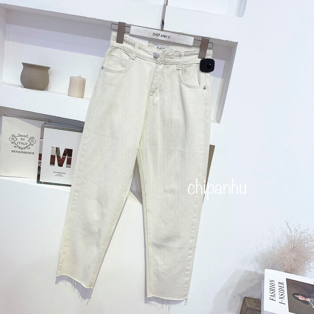 QUẦN BAGGY JEANS CUT GẤU TUA RUA QBG1505