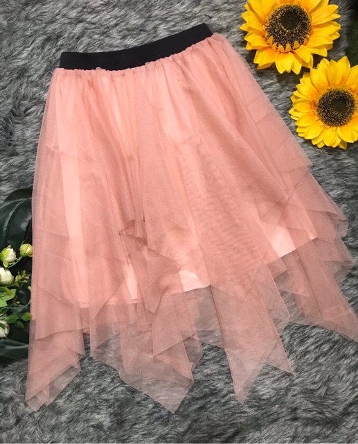 Chân váy lưới 2 lớp from dài đuôi phối sole_chân váy xinh | BigBuy360 - bigbuy360.vn