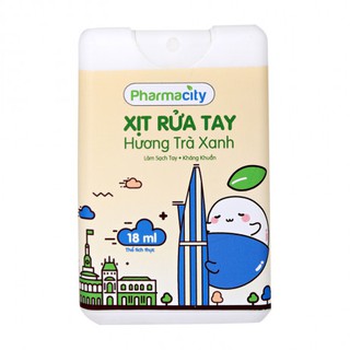 Xịt rửa tay khô hương trà xanh Pharmacity (18ml)