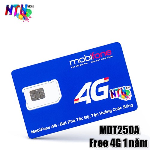Sim 4G Mobifone trọn gói 1 năm không nạp tiên Mdt250a ( 4GB/ Tháng x 12 tháng ) và DTHN (10 Tỷ gb tốc độ cao 5mb)