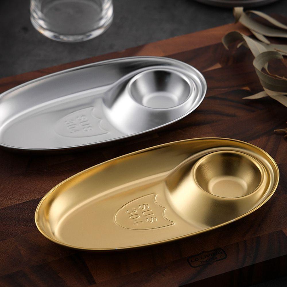 Đĩa Đựng Thức Ăn Chia Ngăn Bằng Thép Không Gỉ 304