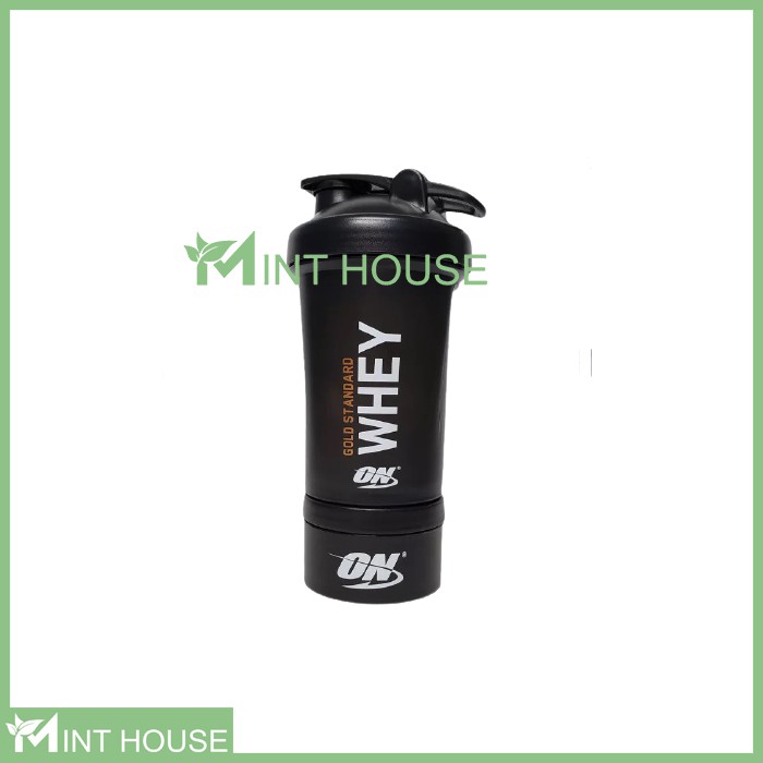 Bình lắc tập gym bình nước thể thao Shake bottle ON Gold Standard 2 ngăn