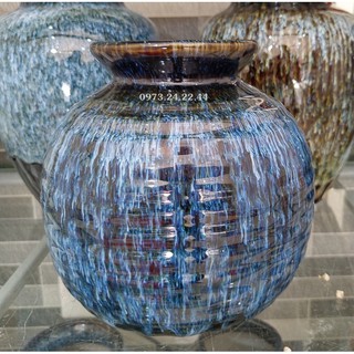 LỌ HOA GỐM DÁNG TRÒN BÌNH HOA DECOR