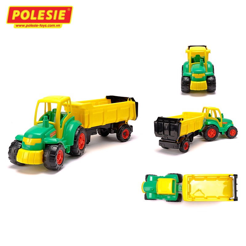Xe Máy Kéo Đồ Chơi Champion Sơ Mi Rơ Móc, Đồ Chơi Nông Trại POLESIE An Toàn, Siêu Bền Cho Bé [HÀNG NHẬP KHẨU CHÂU ÂU]