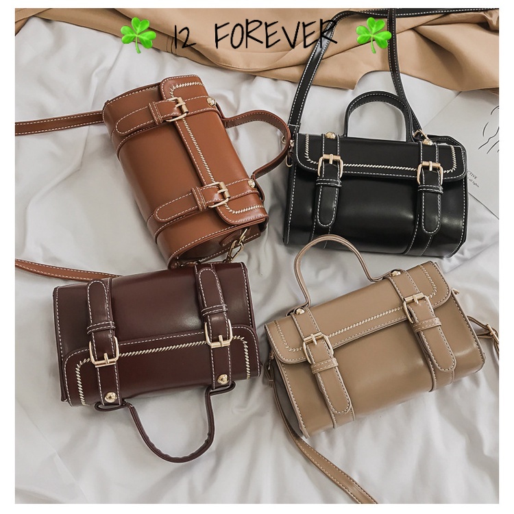 _có sẵn_  Túi xách nữ thời trang DA TRỐNG CƠM 2 KHÓA 8201 size 19*12*7cm hàng Quảng Châu