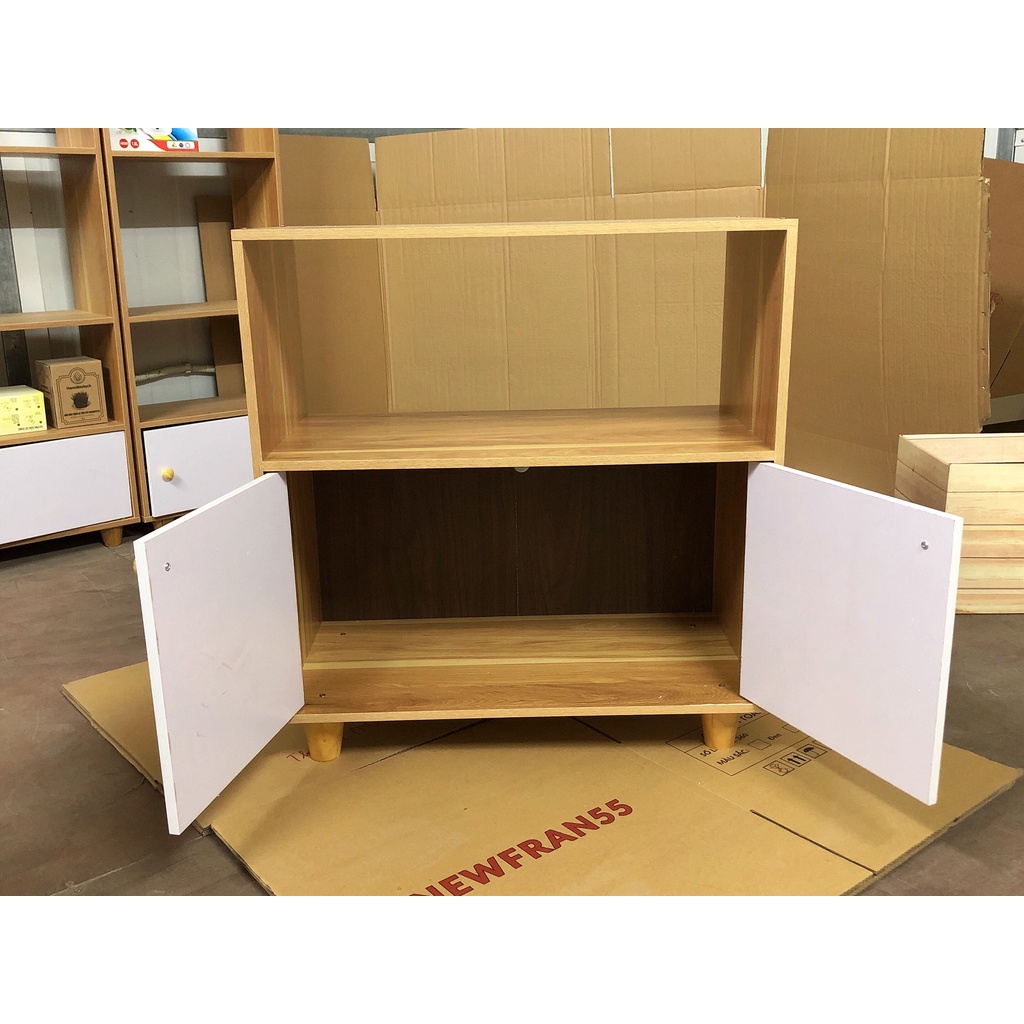 Kệ Bếp 2 Tủ hiện đại, kệ bếp đa năng, phong cách 2022 chất gỗ MDF dày 12mm dễ lắp ráp