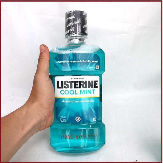 [hàng chính hãng]Nước súc miệng listerine 750ml kèm chai nhỏ 250ml Thái Lan