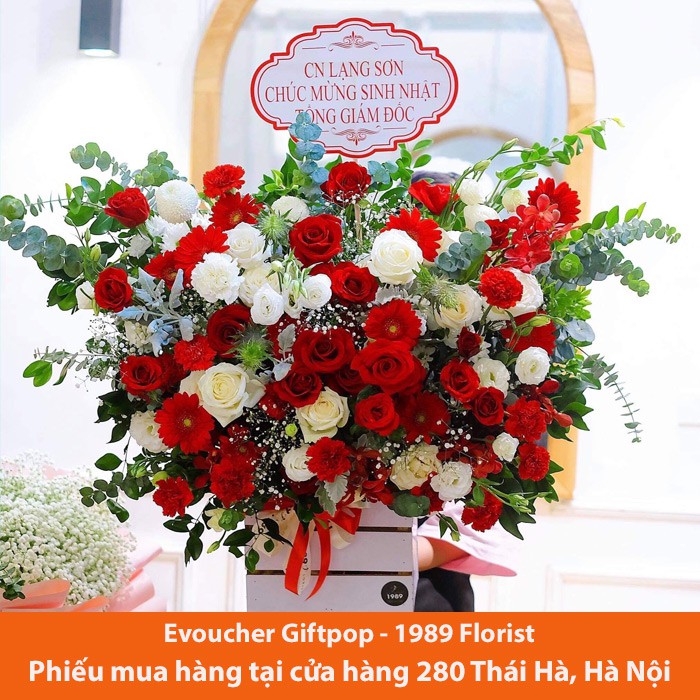 Hà Nội [Evoucher] Phiếu quà tặng áp dụng tại cửa hàng Hoa 1989 FLORIST trị giá 300.000 VNĐ