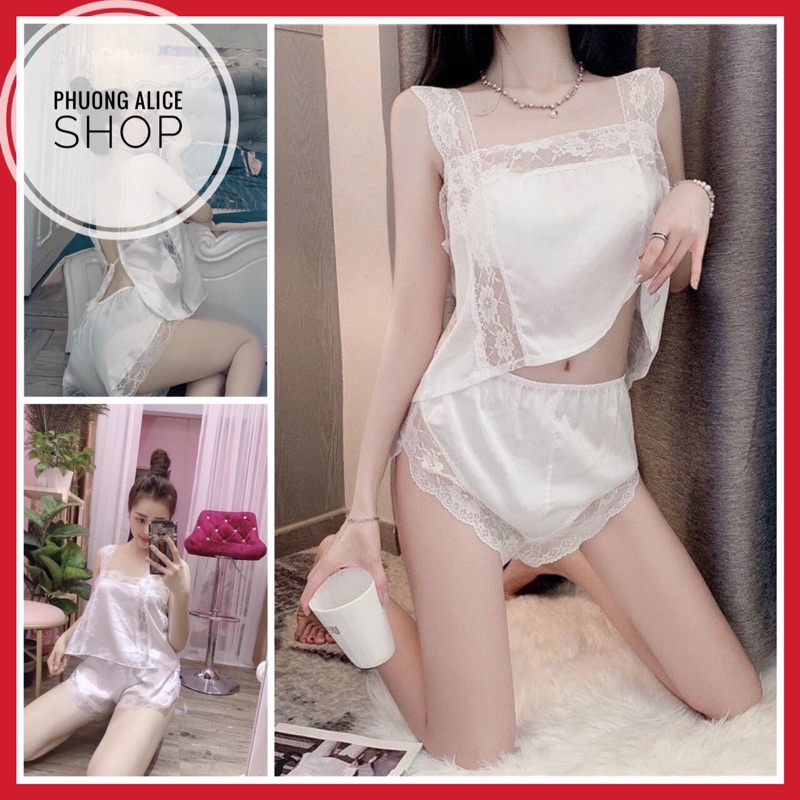 Đồ ngủ sexy nữ gợi cảm, đồ ngủ ren sexy phi lụa cột dây ( ảnh kèm video thật)