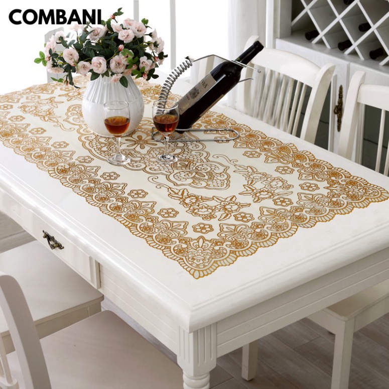 Khăn Trải Bàn PVC Dập Hoa Nổi Trang Trí Combani NC19