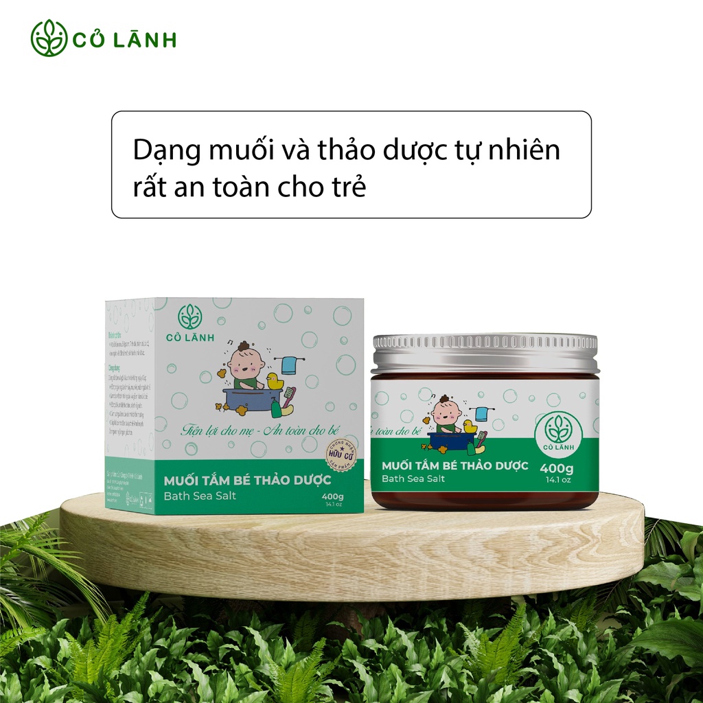 Muối tắm bé thảo dược Cỏ Lành. Sạch rôm sảy, mát da.