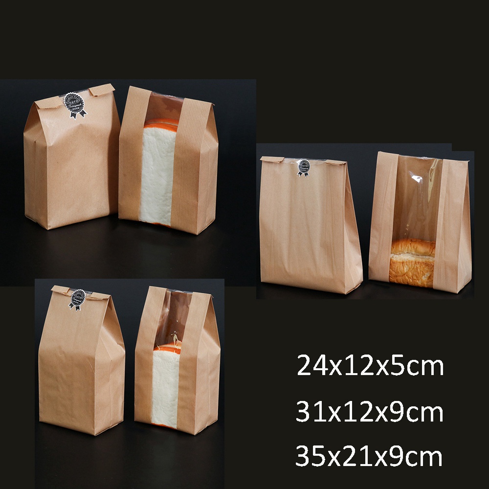 YIYU Túi giấy kraft đựng bánh mì/thực phẩm 1 ngăn tiện dụng