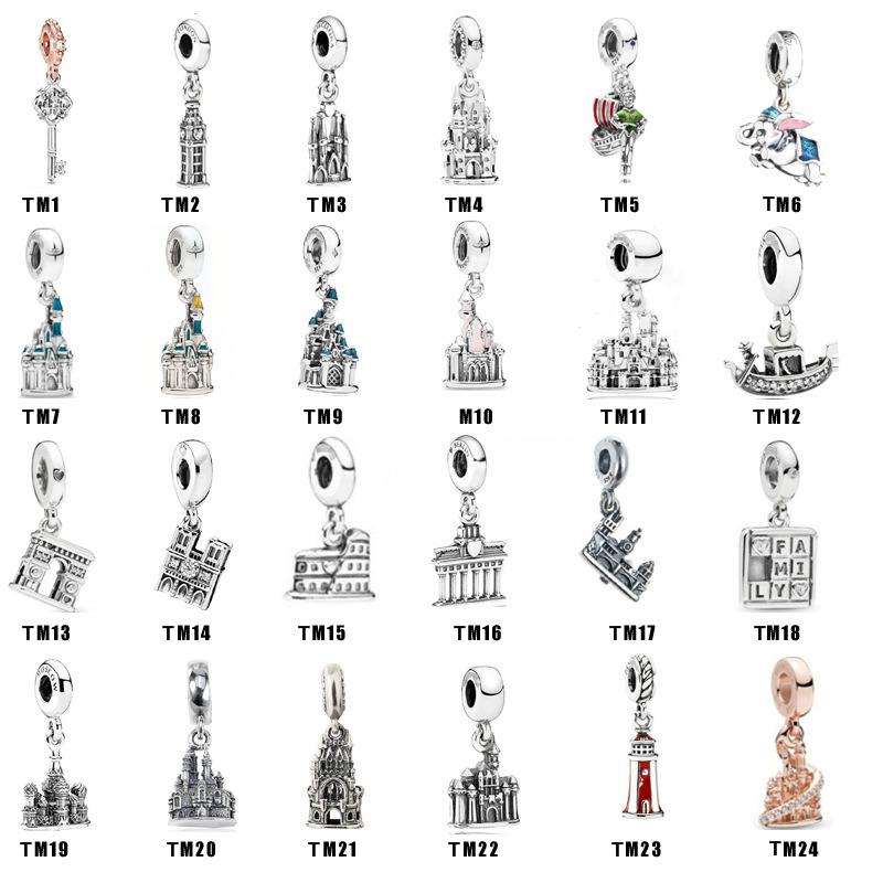 Hạt Xâu Chuỗi Mạ Bạc 925 Hình Tháp Eiffel Cổ Điển