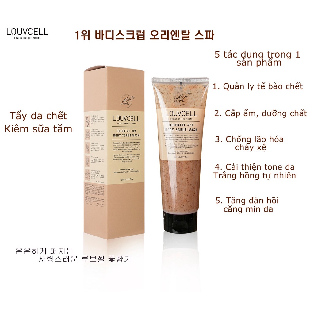 Bộ ba chăm sóc và dưỡng trắng da body Louvcell Special Body Skin Care Trio Set