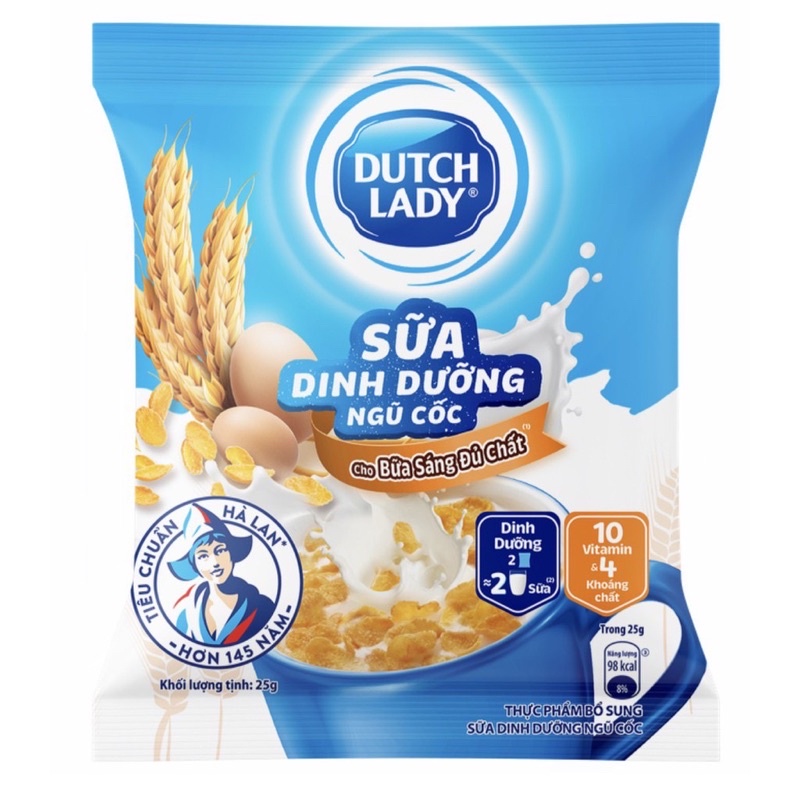 Sữa bột dinh dưỡng ngũ cốc Dutch Lady - dây 10 gói* 25gam