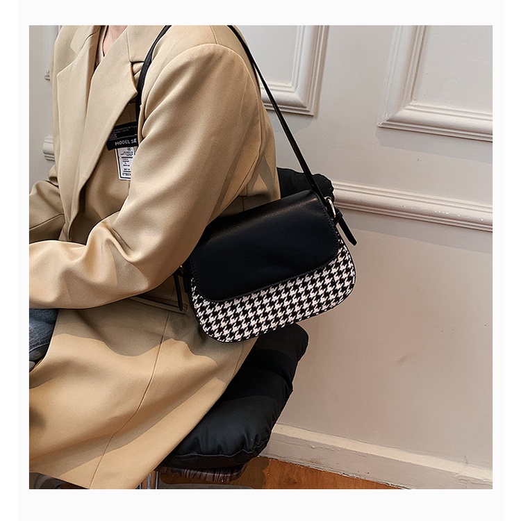 Túi xách nữ, túi đeo chéo, đeo vai, 3 ngăn nắp da trơn vải dạ cao cấp Little_Lisa_Store 368