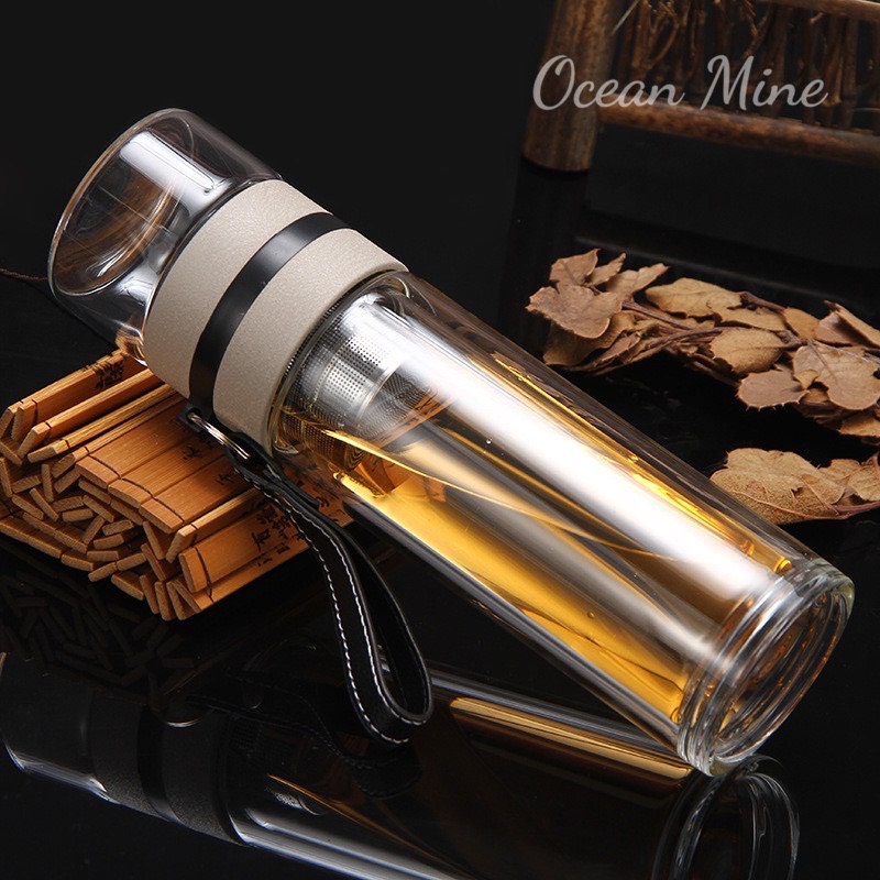 Bình Lọc Trà Thủy Tinh 2 Lớp, Cách Nhiệt Tốt