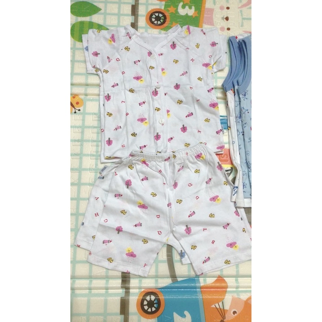 Bộ sơ sinh cotton IQ baby cho bé trái gái 0-9m