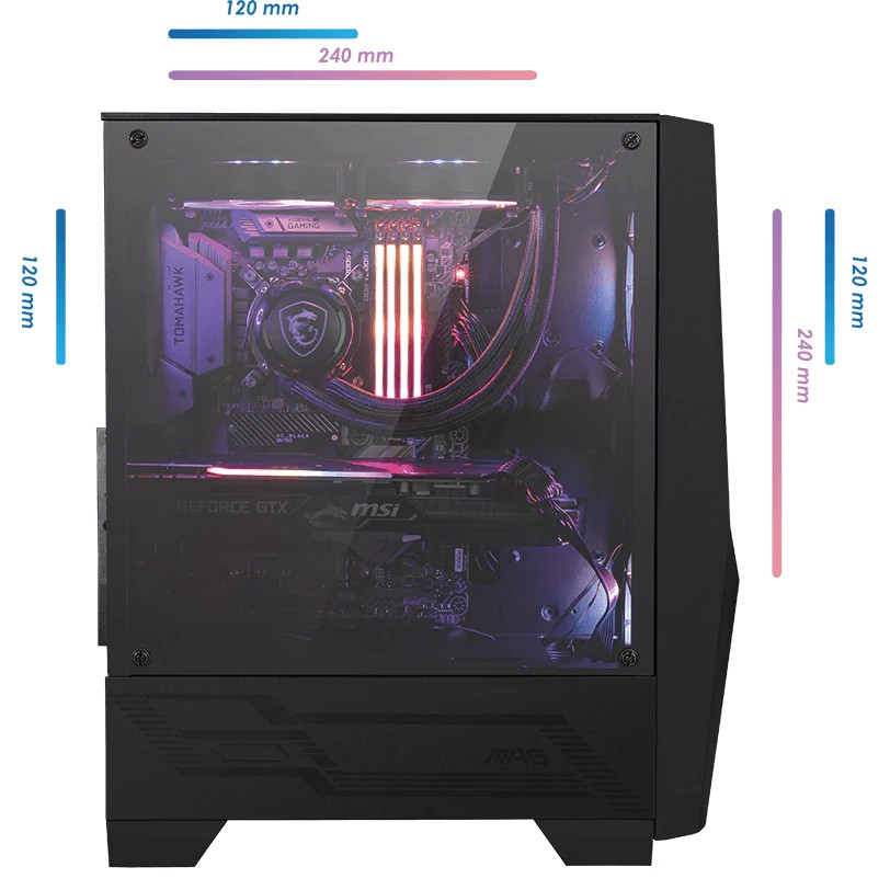 Thùng máy Case MSI MAG FORGE 100R Mid Tower Hàng Chính Hãng