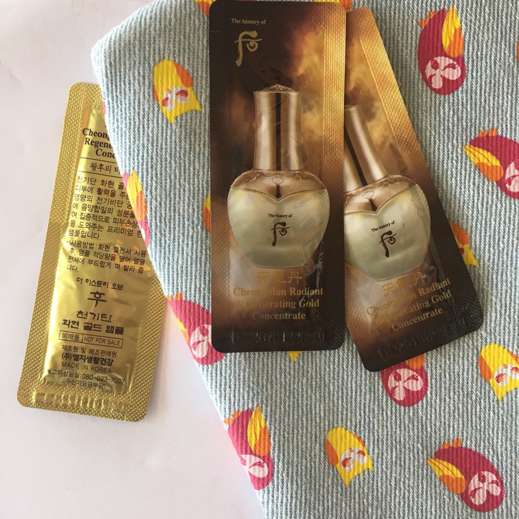 Tinh Chất Vàng Nhân Sâm Núi Whoo Cheogidan Radiant Regenerating Gold Concentrate Tái Sinh Trẻ Hoá Da 1ml