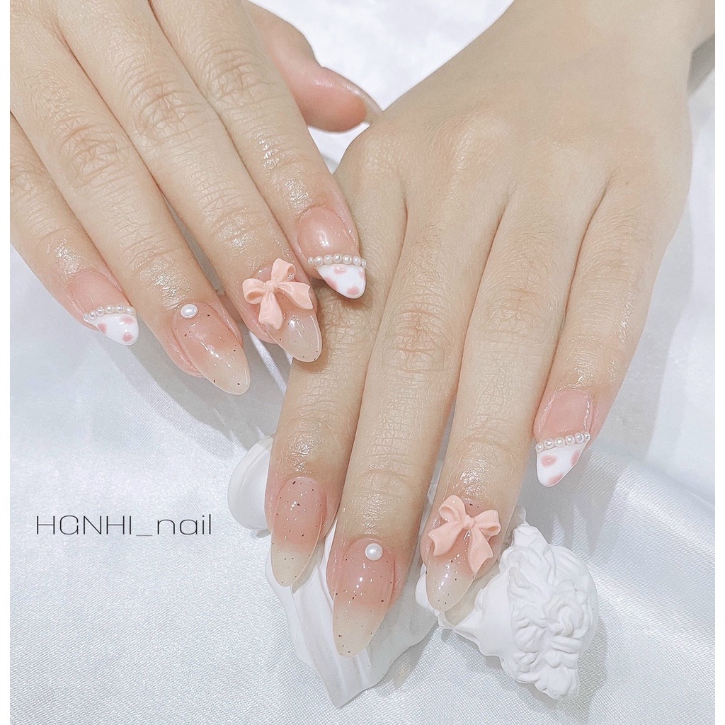 Set nơ 2 cánh nhiều màu trang trí đính móng nail - manh219