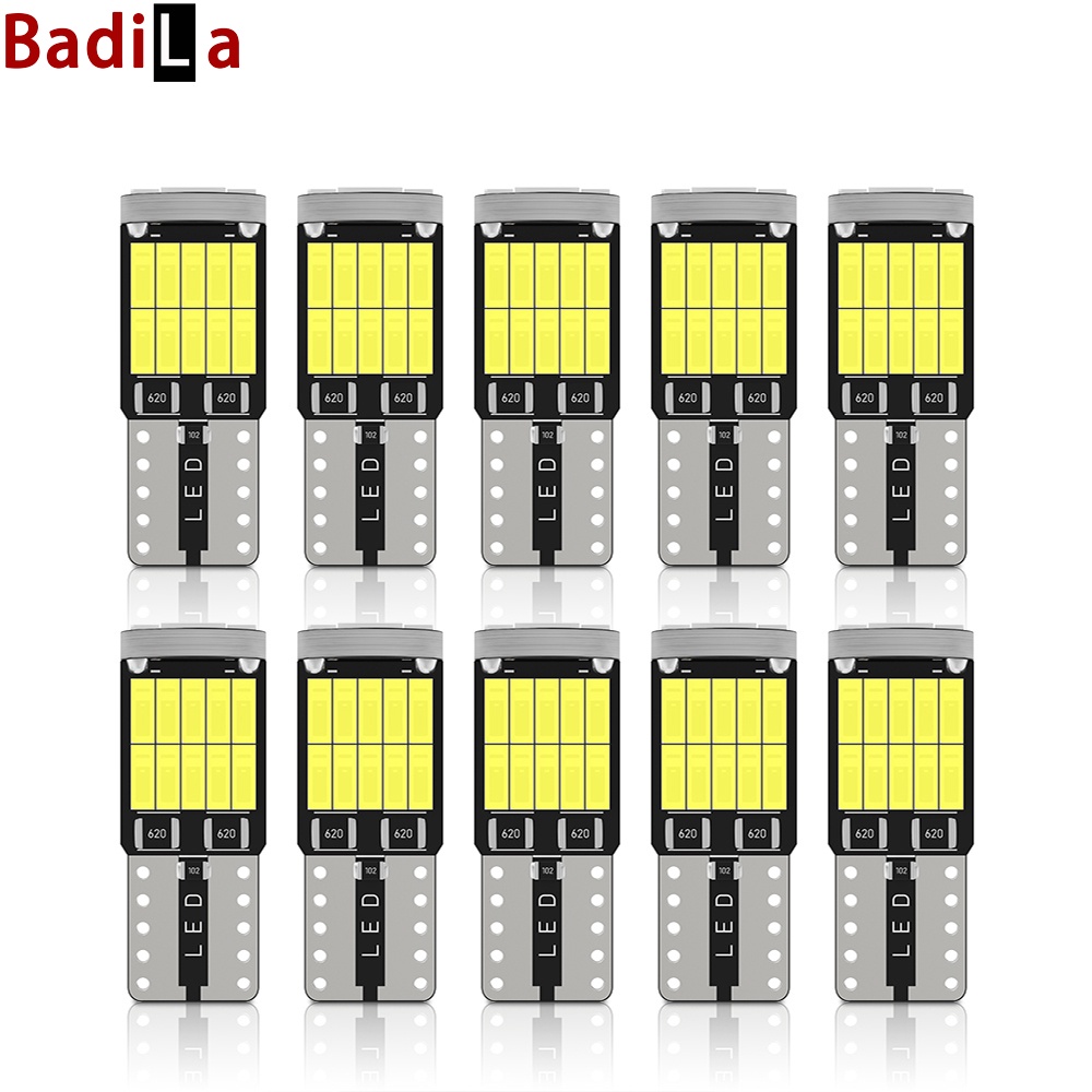 Set 10 Đèn LED T10 4014 26SMD Ánh Sáng Trắng Cho Xe Ô Tô Xe Máy