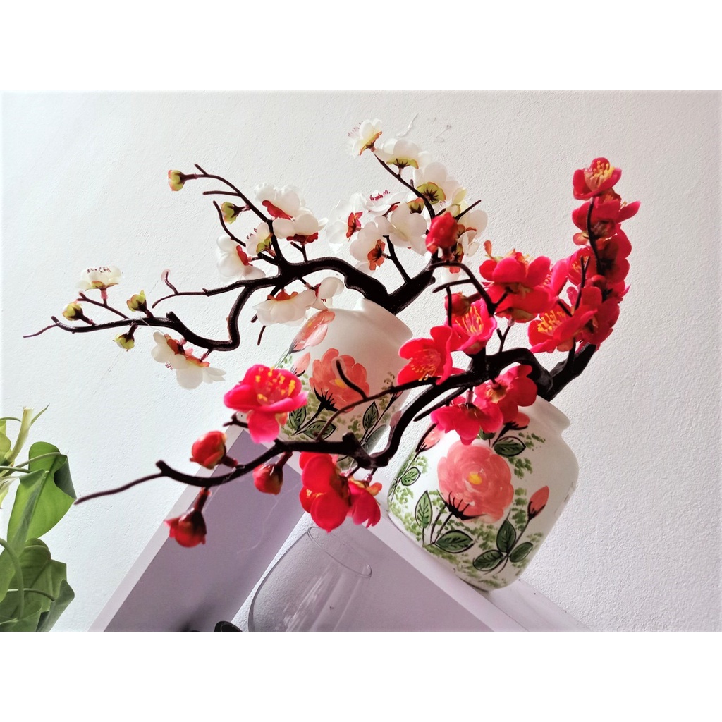 Lọ hoa decor, Bình hoa đào khoe săc,gốm sứ bát tràng cao cấp, trang trí nhà cửa, bàn làm việc,quà tặng nhân dịp