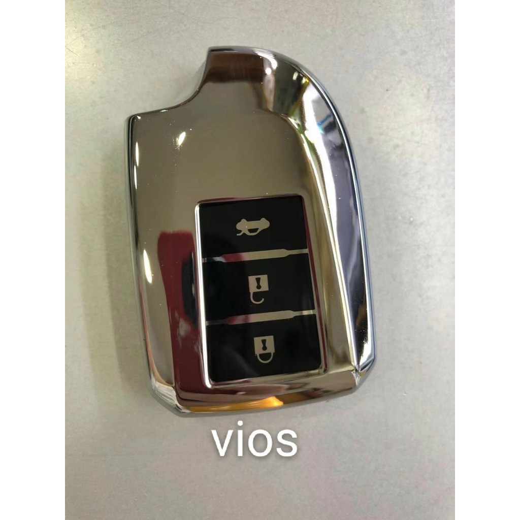 Ốp Chìa Khóa Silicon Tráng Gương Xe VIOS, Yaris 2019 2020 2021 - kèm móc treo