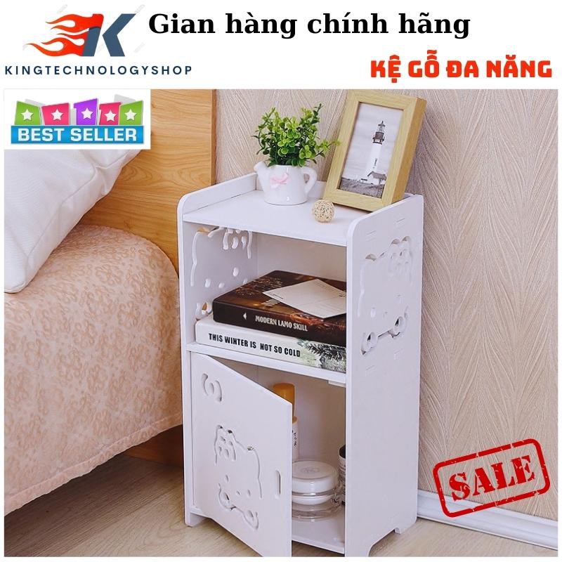 Kệ gỗ đầu giường đa năng Kitty 25x17.5x47.5cm gỗ nhựa nhân tạo tháo lắp chống xước, chống mối mọt 8784