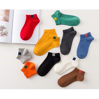 Combo 5 đôi tất gân trơn vintage hàn quốc 2711