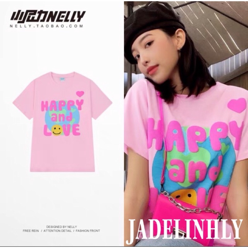 Áo phông nelly heybig (có sẵn) happy and love 19