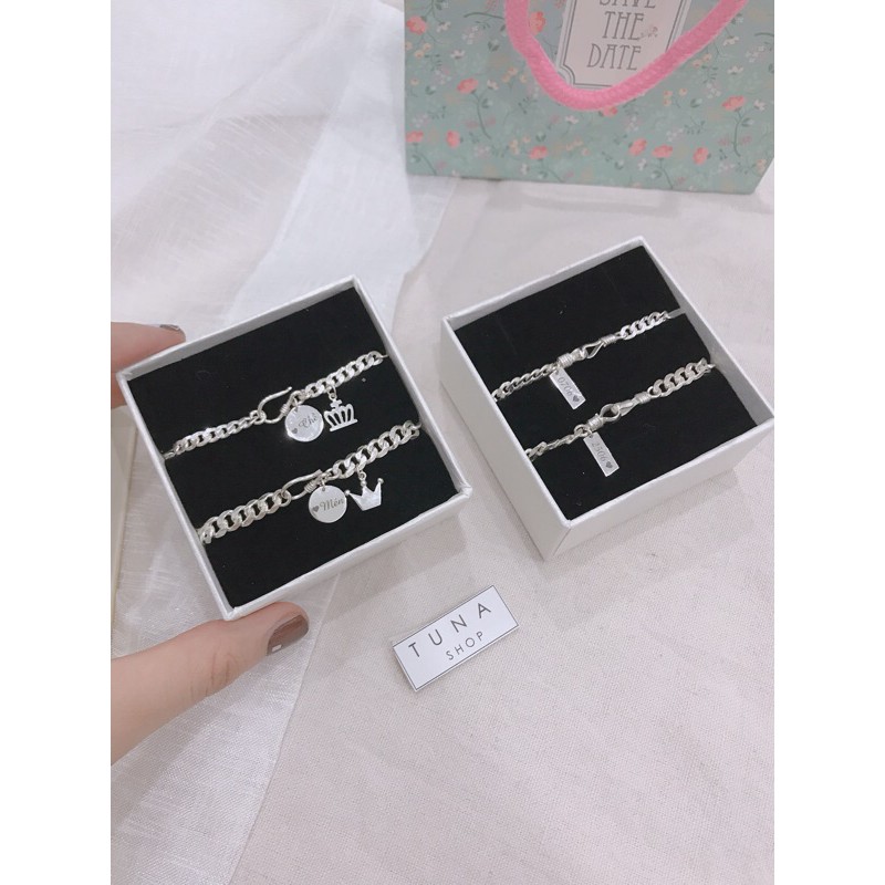 Vòng tay đôi THIẾT KẾ [𝑲𝒉𝒂̆́𝒄 𝒕𝒉𝒆𝒐 𝒚𝒆̂𝒖 𝒄𝒂̂̀𝒖] Lắc đôi Bạc _ 𝑨̉𝒏𝒉 +𝑽𝒊𝒅𝒆𝒐 𝒕𝒉𝒂̣̂𝒕 __ Cam kết chuẩn Bạc_TUNASHOP