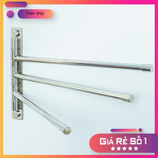 Thanh máng khăn, treo quần áo phòng tắm 3 chia cao cấp inox304 chuẩn