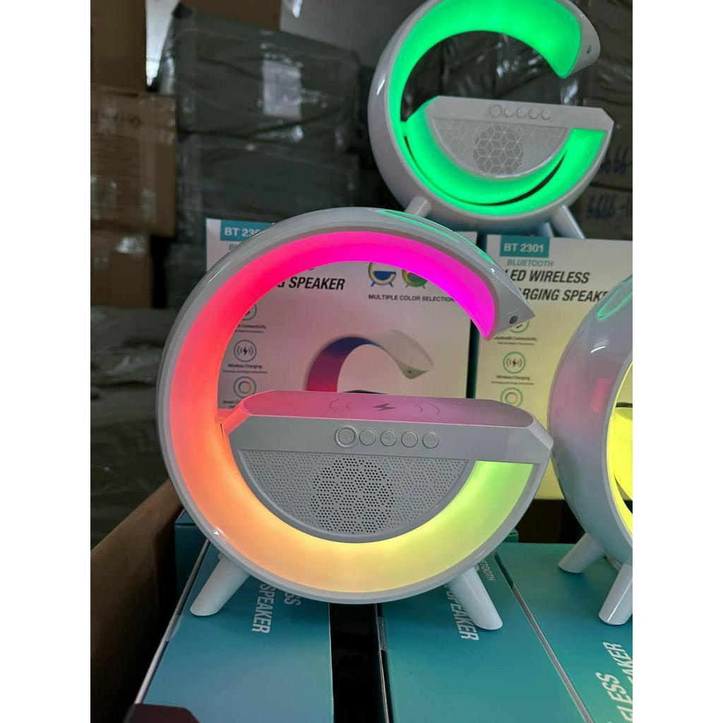 Loa Bluetooth Chữ G Kèm Sạc Không Dây - Đèn Led RGB Trang Trí góc làm việc ,học tập - Bảo hành 12 tháng