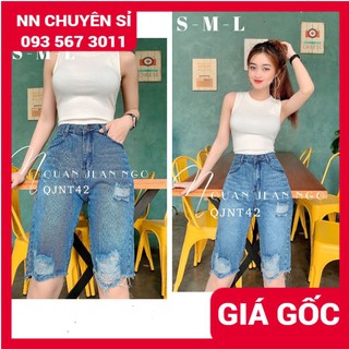 HÀNG ĐẸP ⚡ QUẦN JEAN NGỐ N42 ⚡ QUẦN JEAN LỬNG RÁCH ⚡ QUẦN NGỐ NỮ CHẤT JEAN