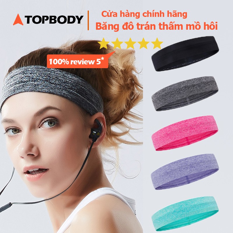 Băng đô trán thời trang tập thể thao, yoga thấm hút mồ hôi cao cấp Topbody-ANGD01