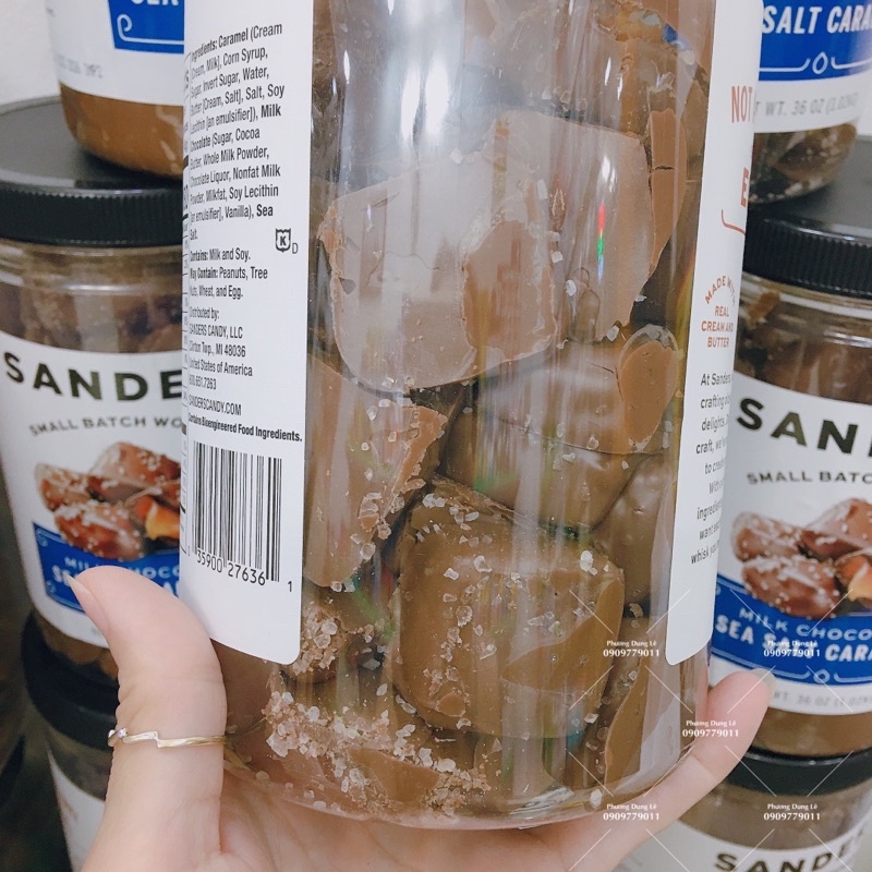 Socola muối caramel Sanders dark Chocolate Sea Salt Caramel hàng chuẩn Mỹ 1.02kg