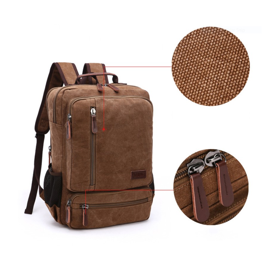 Balo nam vải canvas cao cấp phong cách mới 15,6 inch