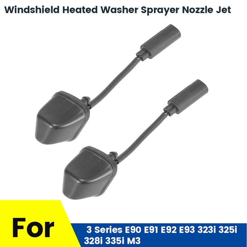 Vòi Phun Nhiệt Mới Jet Jet Jet Jet Jet Cho Kính Chắn Gió L + R 61667046060 Phụ Kiện Chuyên Dụng Cho Xe BMW 3 Series E90 E91 E92 E93 323I 325I 328I 335I M3