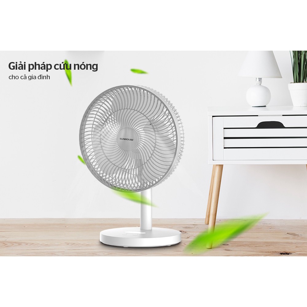 Quạt tích điện, quạt sạc Sunhouse mini SHD7115 cao cấp, thời gian chạy lên đến 8h, bảo hành 12 tháng.