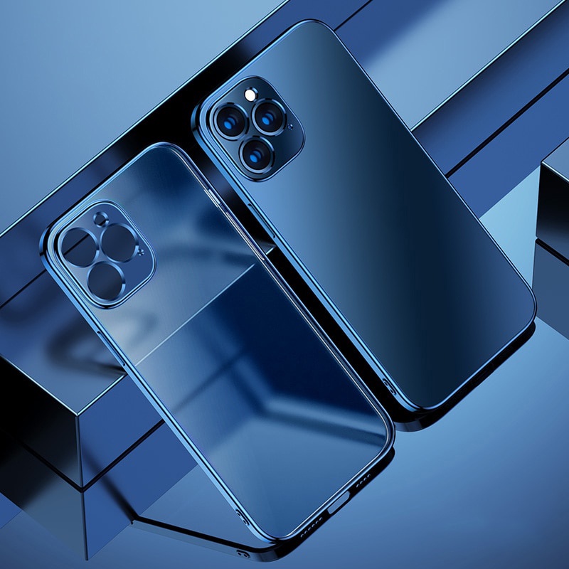 Ốp điện thoại silicon mềm mạ trong nhám khung vuông cho IPhone 13 12 Mini 11 Pro Max X XR XS 6 7 8 Plus SE 2020